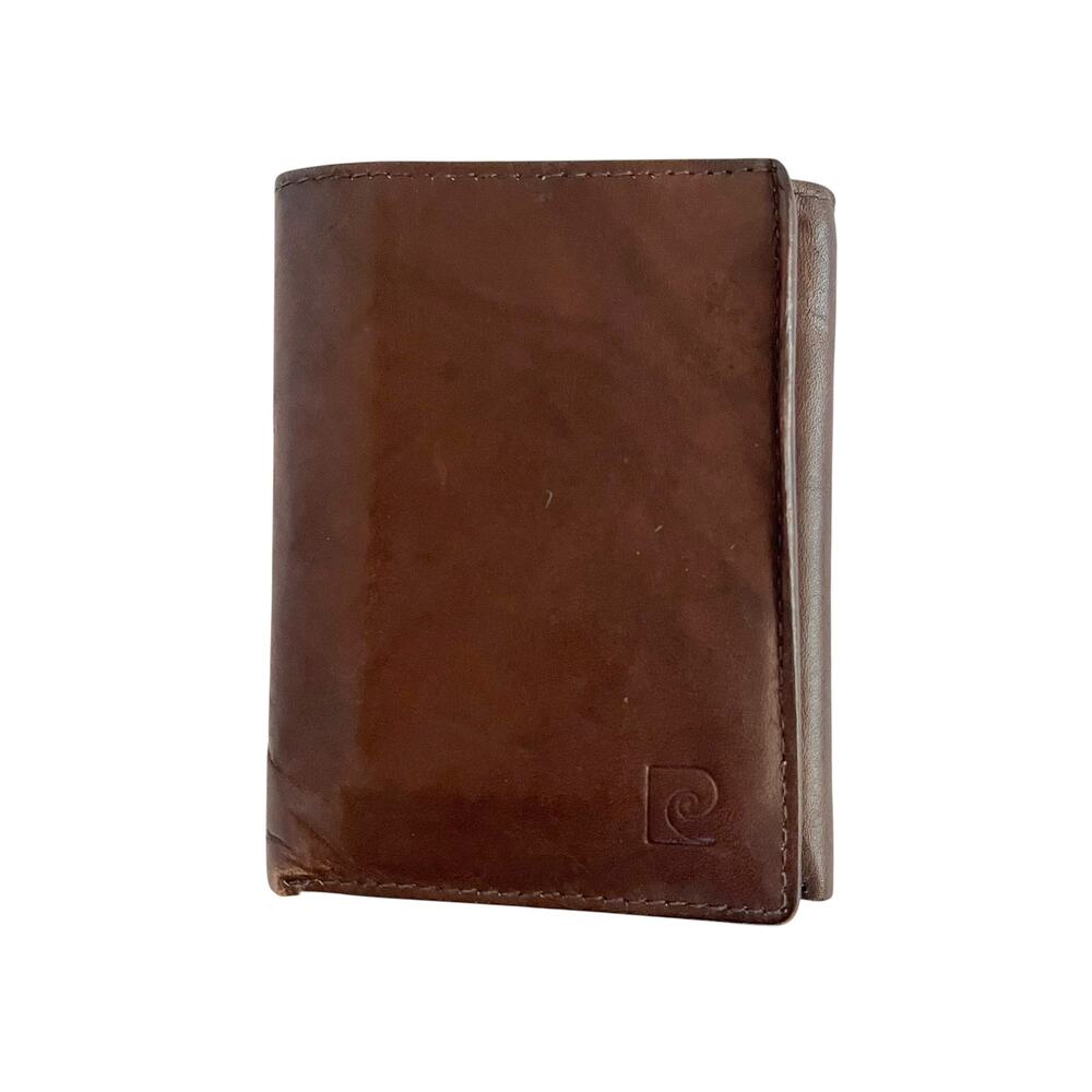 Vintage Pierre Cardin Brown Leather Trifold Wallet
